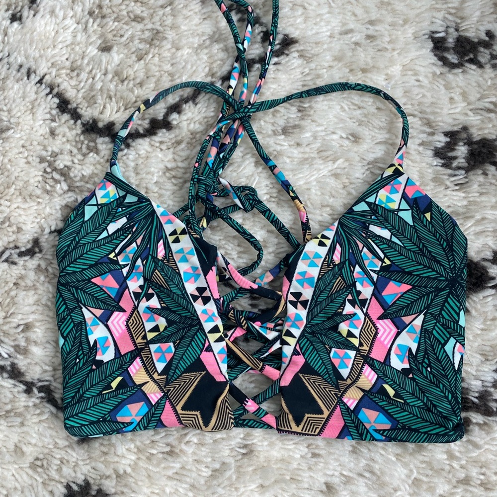 Mara Hoffman Green Maristar Weave Bikini Top and Bottom - 2 piece, reversible!